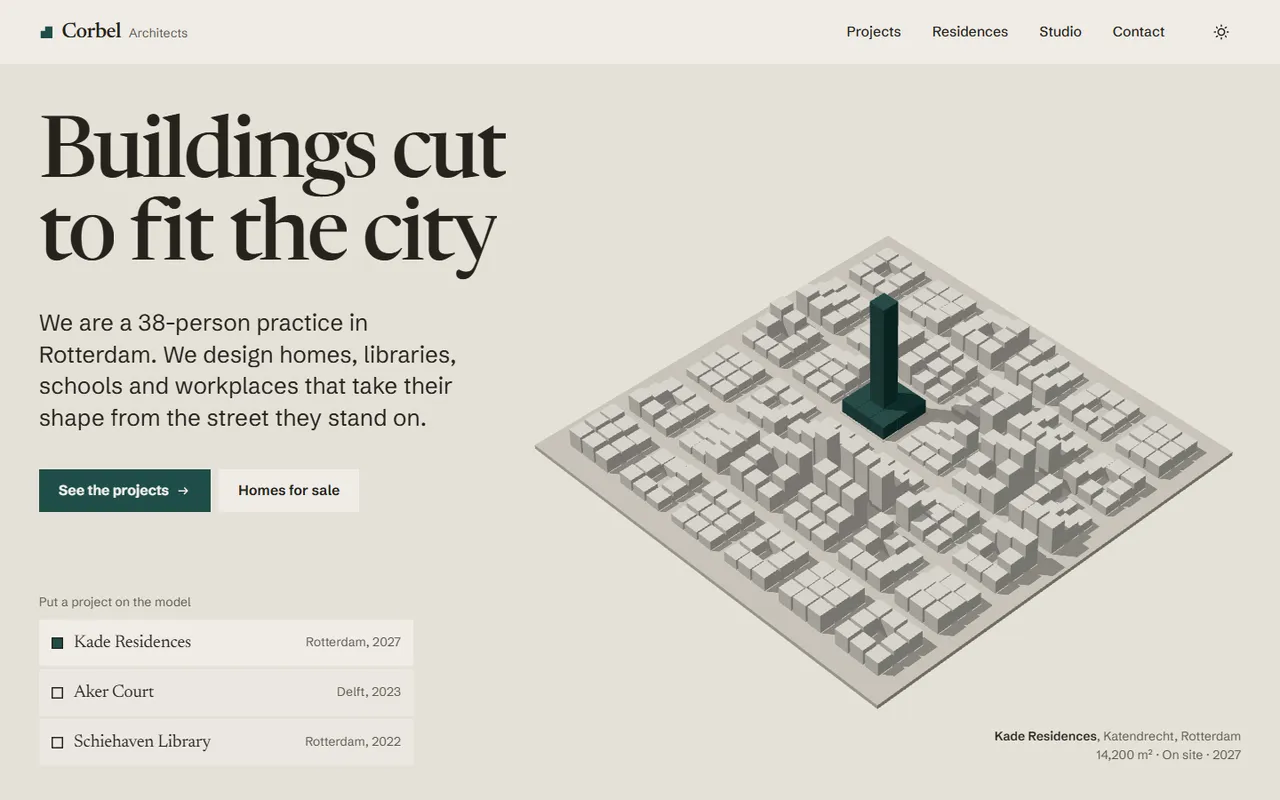 Atrium home page, light theme