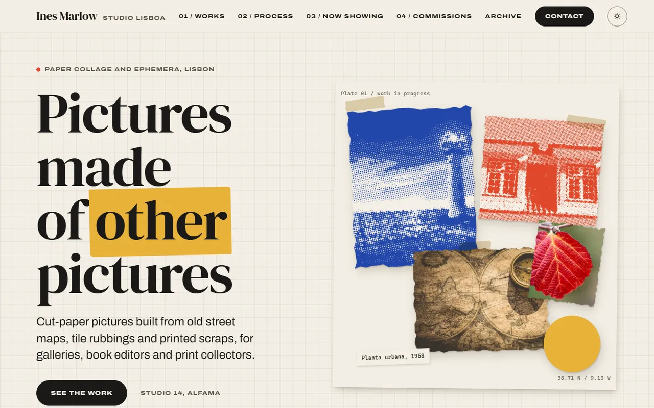 Paste-up home page, light theme