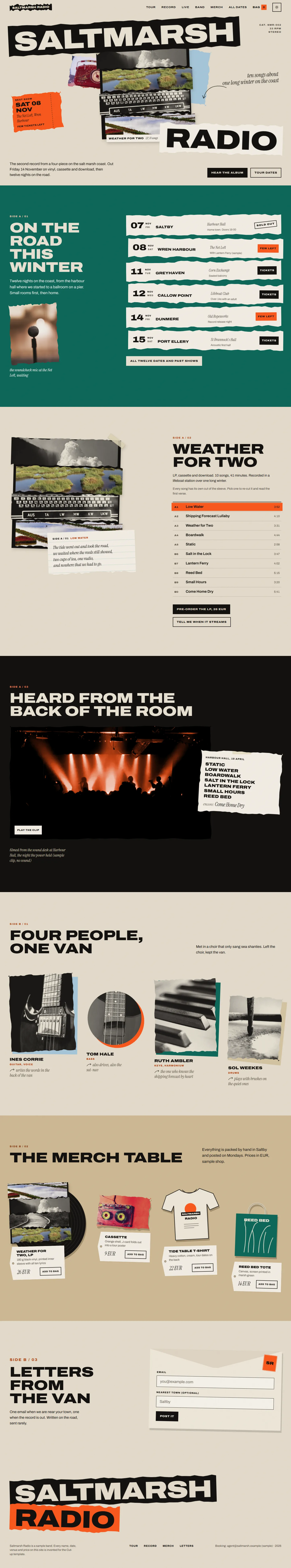 Cut-up home page, light theme, at 1440 pixels wide