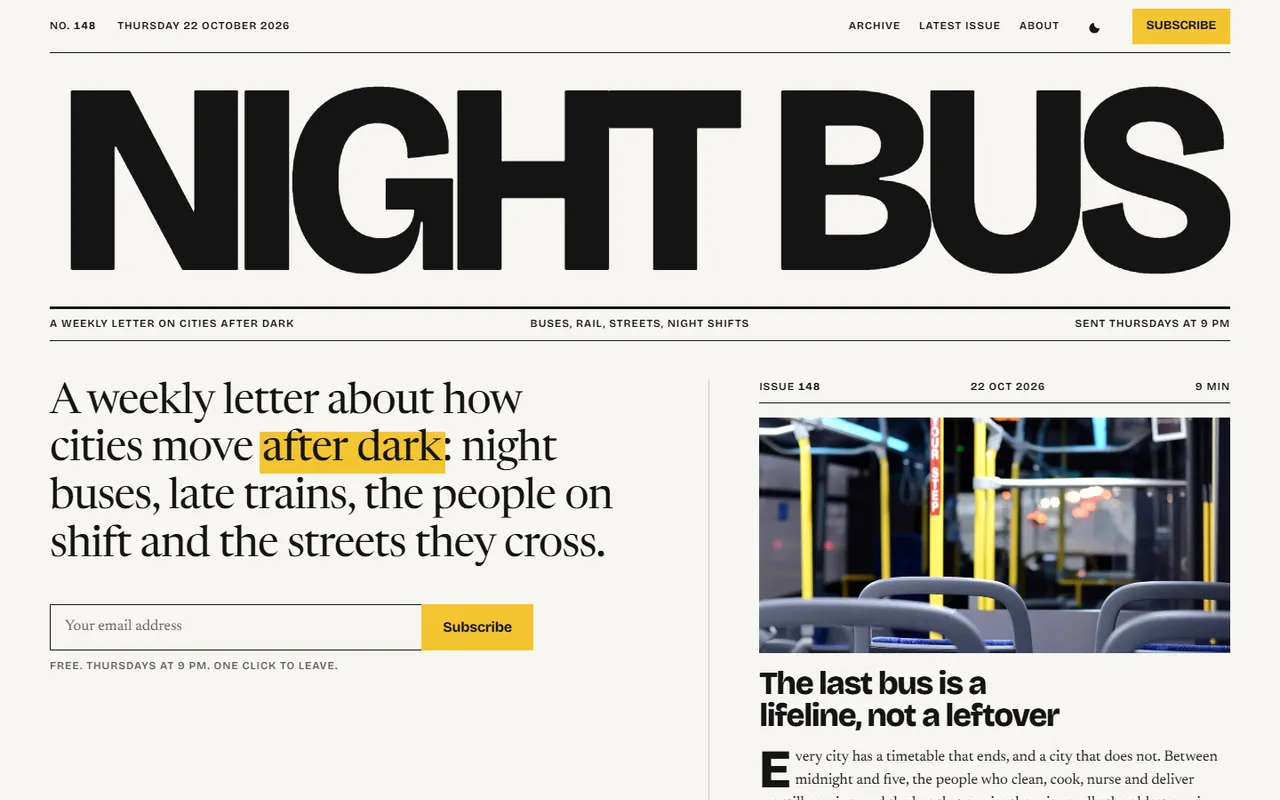 Dispatch home page, light theme