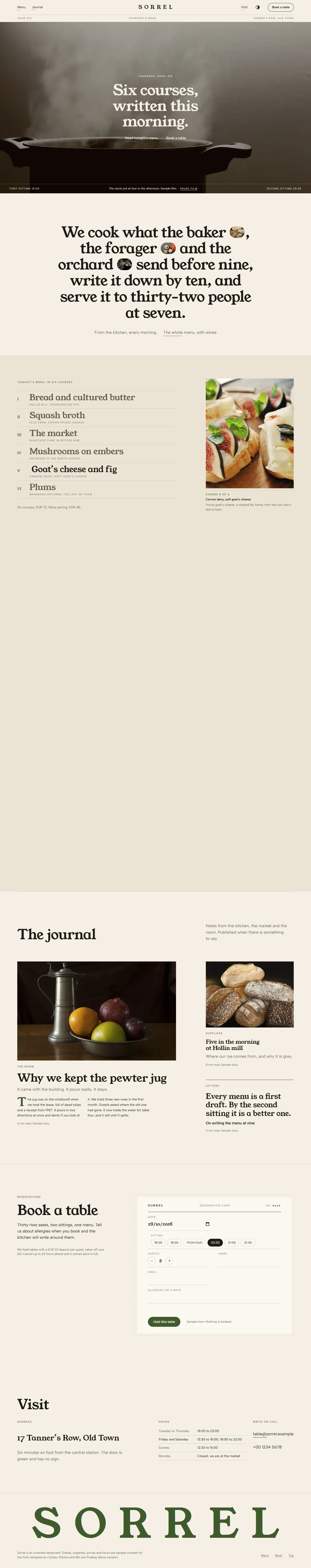 Folio home page, light theme, at 1440 pixels wide
