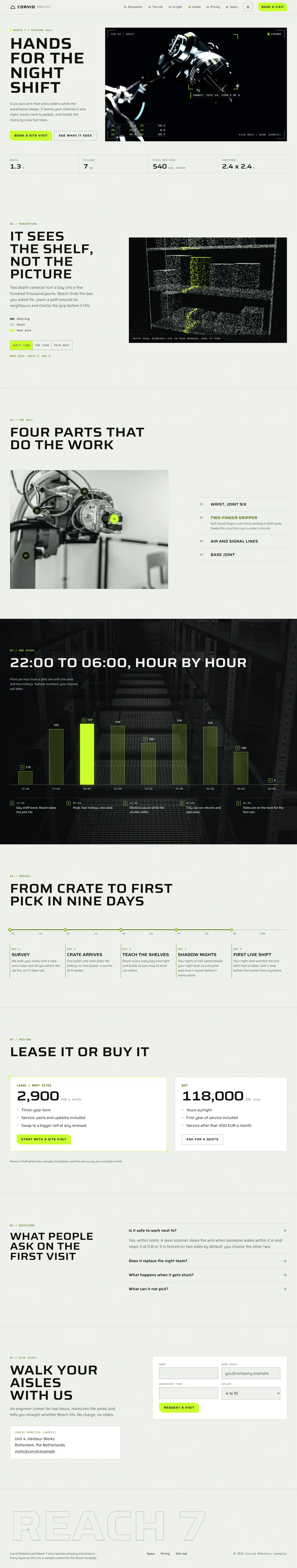 Reach home page, light theme, at 1440 pixels wide