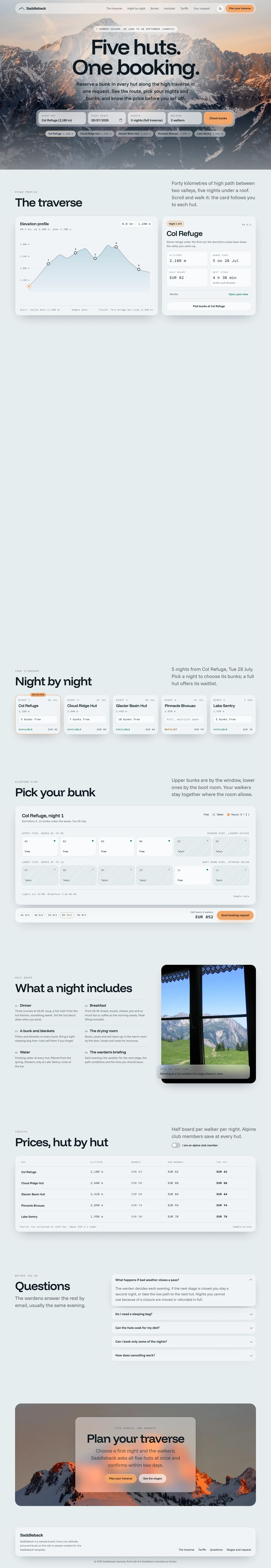 Saddleback home page, light theme, at 1440 pixels wide