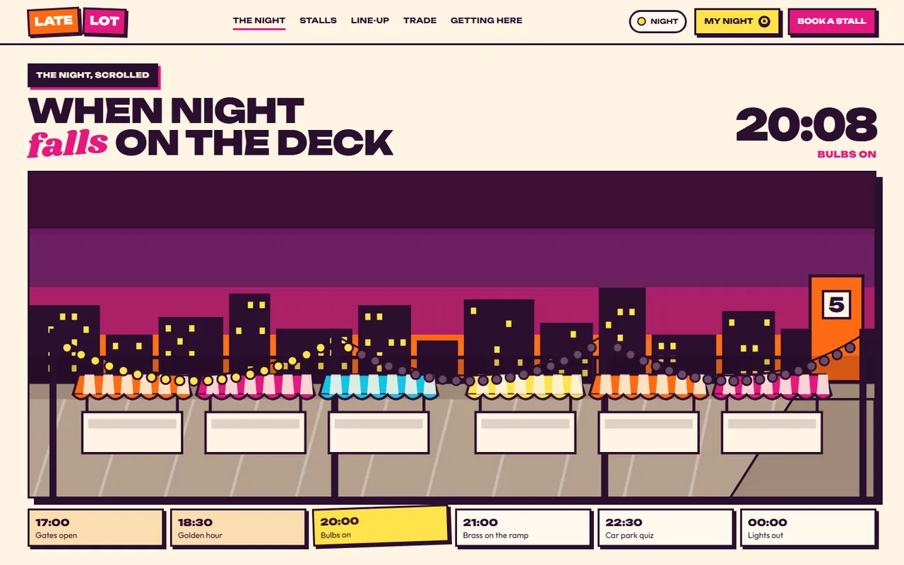 Top Deck: night page
