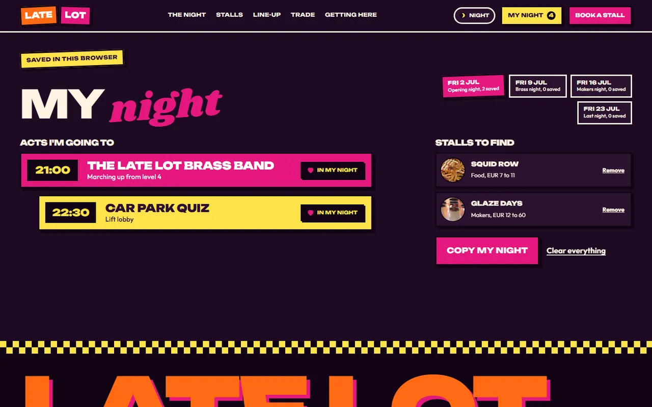 Top Deck: plan page, dark theme