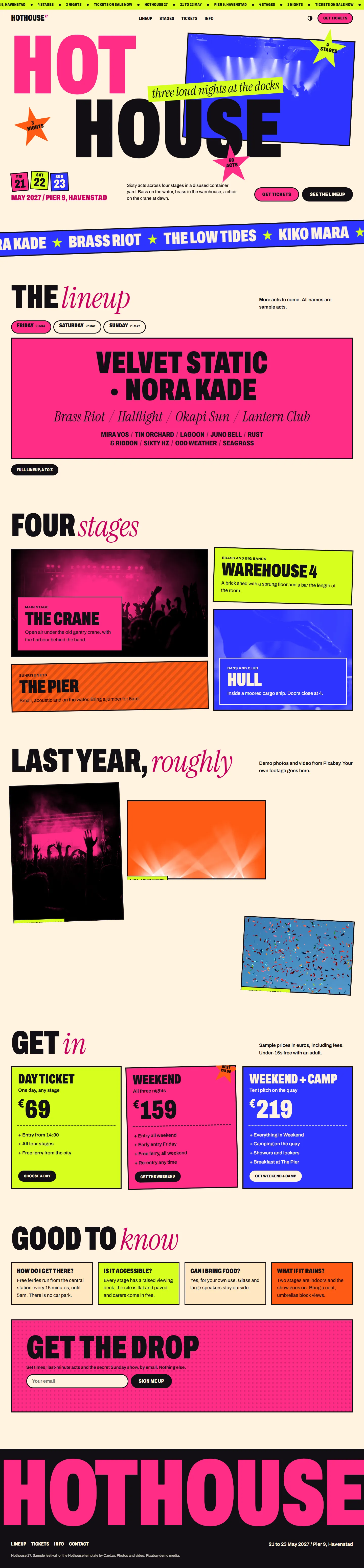 Hothouse home page, light theme, at 1440 pixels wide