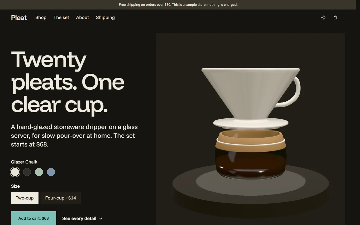 Orbit home page, dark theme, at 1440 pixels wide