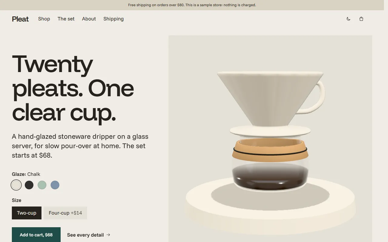 Orbit home page, light theme