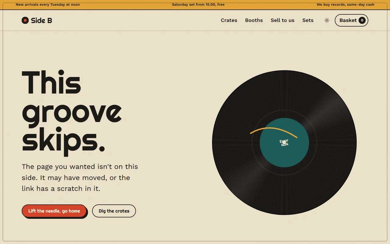 Side B: 404 page