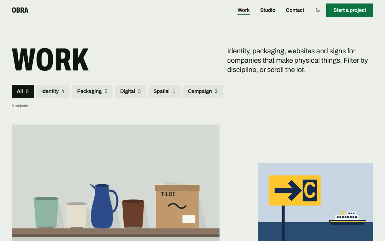Studio: work page