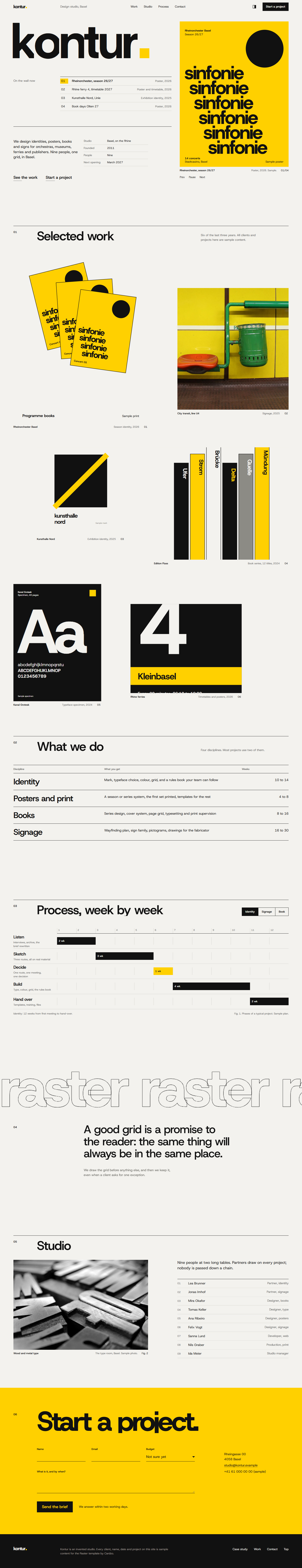 Raster home page, light theme