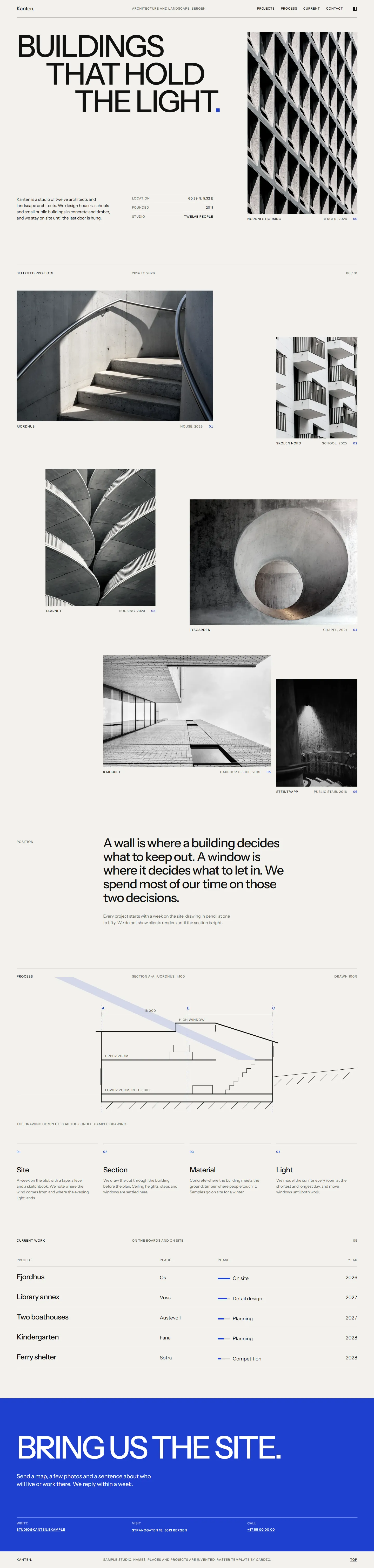 Raster home page, light theme, at 1440 pixels wide