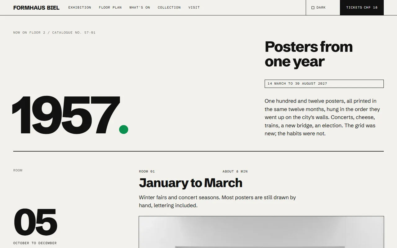 Raster: exhibition page