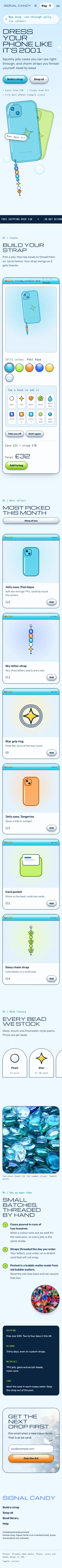 Signal Candy on a phone, 390 pixels wide